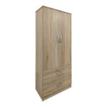 Ντουλάπα εξάφυλλη με πατάρι Athos pakoworld sonoma 240x42x240εκ - Image 2