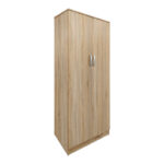 Ντουλάπα εξάφυλλη με πατάρι Athos pakoworld sonoma 240x42x240εκ - Image 4