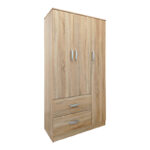 Ντουλάπα πεντάφυλλη με πατάρι Athos I pakoworld sonoma 170x42x240εκ - Image 2