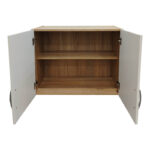Ντουλάπα εξάφυλλη με πατάρι Athos pakoworld sonoma-λευκή 240x42x240εκ - Image 7