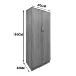 Ντουλάπα πεντάφυλλη με πατάρι Athos I pakoworld sonoma-ανθρακί 170x42x240εκ - Image 12
