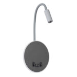 GLOBOSTAR® GOOSE 60882 Μοντέρνο Φωτιστικό Τοίχου - Απλίκα Ξενοδοχείου Reading Light με Φορτιστή USB 3A LED 6W 600lm 36° & 360° AC 220-240V IP20 Φυσικό Λευκό 4500K - CREE XPE & Lumileds SMD Chip & TÜV SÜD Driver - Γκρι Ανθρακί Ματ - Μ15.5 x Π15 x Υ30.5cm - 3 Χρόνια Εγγύηση - Image 2