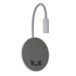 GLOBOSTAR® GOOSE 60882 Μοντέρνο Φωτιστικό Τοίχου - Απλίκα Ξενοδοχείου Reading Light με Φορτιστή USB 3A LED 6W 600lm 36° & 360° AC 220-240V IP20 Φυσικό Λευκό 4500K - CREE XPE & Lumileds SMD Chip & TÜV SÜD Driver - Γκρι Ανθρακί Ματ - Μ15.5 x Π15 x Υ30.5cm - 3 Χρόνια Εγγύηση - Image 3