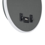 GLOBOSTAR® GOOSE 60882 Μοντέρνο Φωτιστικό Τοίχου - Απλίκα Ξενοδοχείου Reading Light με Φορτιστή USB 3A LED 6W 600lm 36° & 360° AC 220-240V IP20 Φυσικό Λευκό 4500K - CREE XPE & Lumileds SMD Chip & TÜV SÜD Driver - Γκρι Ανθρακί Ματ - Μ15.5 x Π15 x Υ30.5cm - 3 Χρόνια Εγγύηση - Image 9