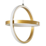 GLOBOSTAR® ALICE 61057 Μοντέρνο Κρεμαστό Φωτιστικό Οροφής LED 20W 2400lm 300° AC 220-240V IP20 Ρυθμιζόμενο Λευκό CCT με On/Off 2700K/4500K/6000K - Lumileds SMD Chip - Χρυσό Βούρτσας - Μ25 x Π22 x Υ25cm - 3 Χρόνια Εγγύηση - Image 3