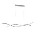 GLOBOSTAR® MORALES 61277 Μοντέρνο Κρεμαστό Φωτιστικό Οροφής LED 54W 6048lm 300° AC 220-240V IP20 Ρυθμιζόμενο Λευκό CCT με Χειριστήριο από 2700K έως 6000K Dimmable - Lumileds SMD Chip - Νίκελ Βούρτσας - Μ90 x Π14 x Υ14cm - 3 Χρόνια Εγγύηση - Image 3