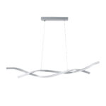 GLOBOSTAR® MORALES 61277 Μοντέρνο Κρεμαστό Φωτιστικό Οροφής LED 54W 6048lm 300° AC 220-240V IP20 Ρυθμιζόμενο Λευκό CCT με Χειριστήριο από 2700K έως 6000K Dimmable - Lumileds SMD Chip - Νίκελ Βούρτσας - Μ90 x Π14 x Υ14cm - 3 Χρόνια Εγγύηση - Image 4