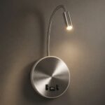 GLOBOSTAR® GOOSE 61696 Μοντέρνο Φωτιστικό Τοίχου - Απλίκα Ξενοδοχείου Reading Light με Φορτιστή USB 3A LED 6W 540lm 36° & 360° AC 220-240V IP20 Θερμό Λευκό 2700K - CREE XPE & Lumileds SMD Chip - Νίκελ Βούρτσας - Μ15.5 x Π15 x Υ30.5cm - 3 Χρόνια Εγγύηση - Image 2