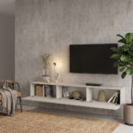 Έπιπλο τηλεόρασης επιτοίχιο Damla Megapap με LED χρώμα sandstone 180x29,5x29,5εκ. - Image 2