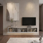 Έπιπλο τηλεόρασης επιτοίχιο Damla Megapap με LED χρώμα sandstone 180x29,5x29,5εκ. - Image 4