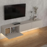 Έπιπλο τηλεόρασης επιτοίχιο Damla Megapap με LED χρώμα sandstone 180x29,5x29,5εκ. - Image 5