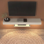 Έπιπλο τηλεόρασης επιτοίχιο Albares Megapap με LED χρώμα sandstone 150x29,6x22εκ. - Image 3