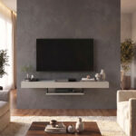 Έπιπλο τηλεόρασης επιτοίχιο Albares Megapap με LED χρώμα sandstone 150x29,6x22εκ. - Image 4