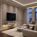 Έπιπλο τηλεόρασης επιτοίχιο Albares Megapap με LED χρώμα sandstone 150x29,6x22εκ. - Image 6