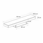 Έπιπλο τηλεόρασης επιτοίχιο Albares Megapap με LED χρώμα travertine 150x29,6x22εκ. - Image 9