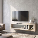 Έπιπλο τηλεόρασης επιτοίχιο Volare Megapap χρώμα sandstone - travertine 150x29,6x38,6εκ. - Image 4