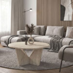 Τραπεζάκι σαλονιού Lagerta Megapap χρώμα travertine Ø75x35εκ. - Image 5