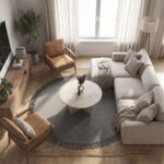 Τραπεζάκι σαλονιού Lagerta Megapap χρώμα travertine Ø75x35εκ. - Image 6