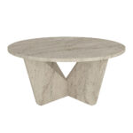 Τραπεζάκι σαλονιού Lagerta Megapap χρώμα travertine Ø75x35εκ. - Image 8