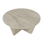 Τραπεζάκι σαλονιού Lagerta Megapap χρώμα travertine Ø75x35εκ. - Image 9