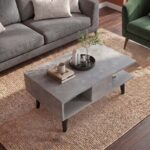 Τραπεζάκι σαλονιού Andros Megapap χρώμα γκρι σκυροδέματος 90x54x39,6εκ. - Image 2