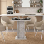 Τραπέζι Allos Megapap χρώμα λευκό εφέ μαρμάρου 75x75x77εκ. - Image 4
