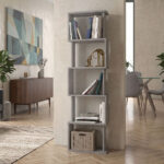Βιβλιοθήκη Alvina Megapap χρώμα γκρι σκυροδέματος 45x19,6x158,8εκ. - Image 5