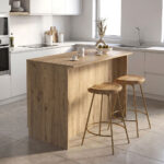 Τραπέζι - Πάγκος κουζίνας Peres Megapap χρώμα sepet oak 150x70x91,8εκ. - Image 5