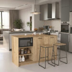 Τραπέζι - Πάγκος κουζίνας Peres Megapap χρώμα sepet oak 150x70x91,8εκ. - Image 6