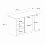 Τραπέζι - Πάγκος κουζίνας Peres Megapap χρώμα sepet oak 150x70x91,8εκ. - Image 9