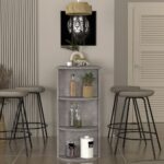 Τραπέζι μπαρ Vigne Megapap χρώμα γκρι σκυροδέματος 150x51,6x101,8εκ. - Image 3