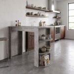 Τραπέζι μπαρ Vigne Megapap χρώμα γκρι σκυροδέματος 150x51,6x101,8εκ. - Image 7