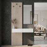 Έπιπλο εισόδου Elois Megapap χρώμα λευκό - sepet oak 96,6x26,8x195,5εκ.