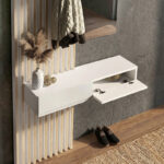 Έπιπλο εισόδου Elois Megapap χρώμα λευκό - sepet oak 96,6x26,8x195,5εκ. - Image 4