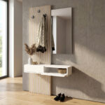Έπιπλο εισόδου Elois Megapap χρώμα λευκό - sepet oak 96,6x26,8x195,5εκ. - Image 5