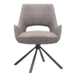 Πολυθρόνα τραπεζαρίας Alessia Megapap περιστρεφόμενη elephant grey ύφασμα - μεταλλικό μαύρο πόδι 58x66x85εκ. - Image 5