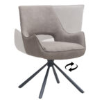 Πολυθρόνα τραπεζαρίας Alessia Megapap περιστρεφόμενη elephant grey ύφασμα - μεταλλικό μαύρο πόδι 58x66x85εκ. - Image 8