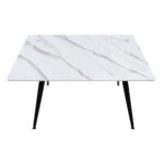 Τραπέζι Enzo Megapap sintered stone - μέταλλο χρώμα λευκό εφέ μαρμάρου - μαύρο 120x70x77εκ. - Image 4