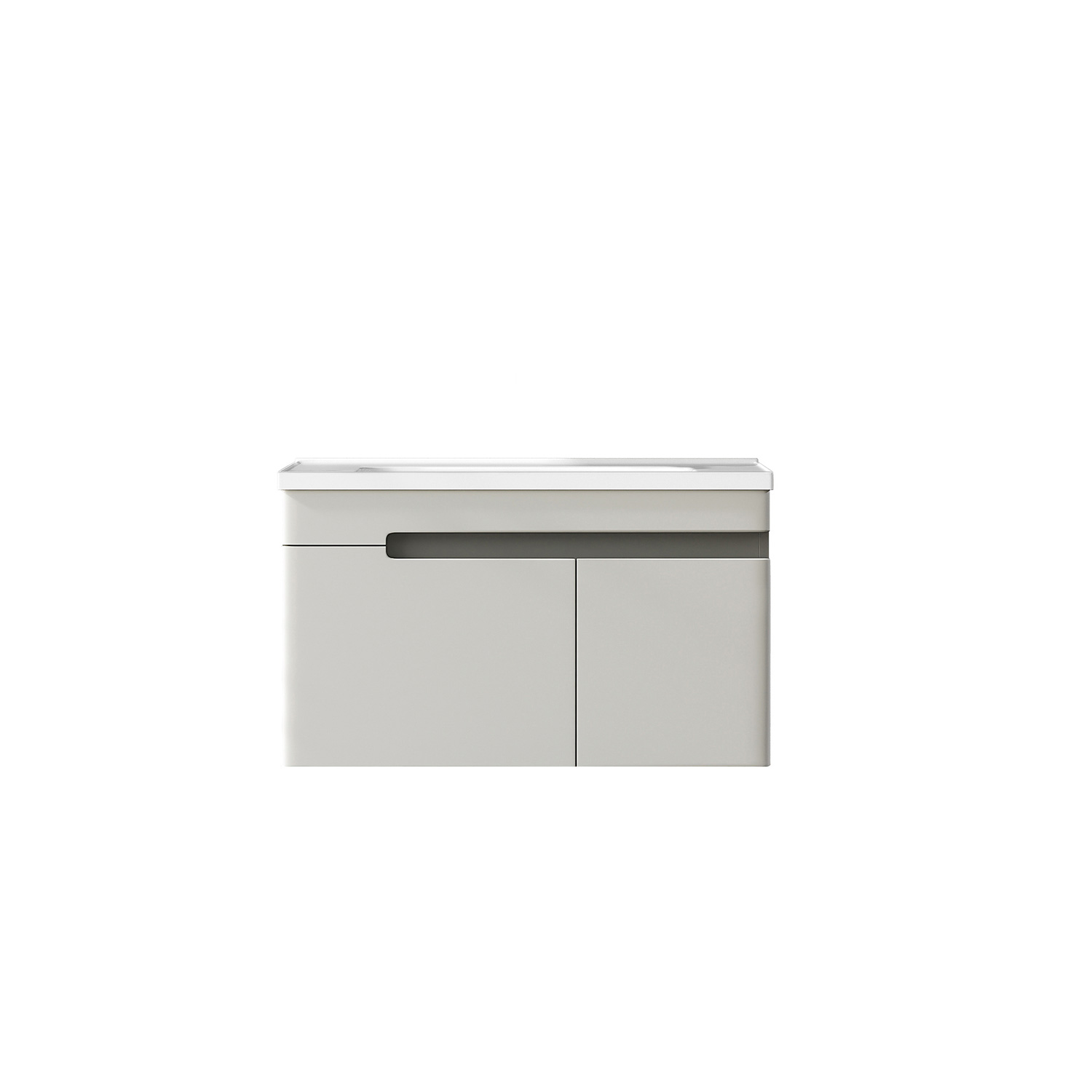 NES80P Βάση PVC με δύο πόρτες και νιπτήρα Light Grey NESSE 80 KARAG 80x47x50cm - Image 1