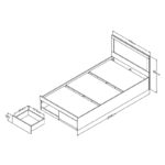 Κρεβάτι μονό Olympus pakoworld με συρτάρι castillo toro 100x200εκ - Image 7