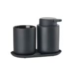 Zone Denmark Σετ Μπάνιου 3 Τμχ Stoneware/Abs 18x9,5x13,5 Εκ. - Ume Black