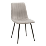 Τραπεζαρία Balou-Noor pakoworld σετ 5τεμ MDF μαύρο-γκρι Φ120x73εκ - Image 3