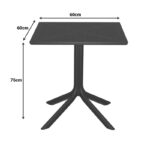 Τραπεζαρία Groovy Zoi pakoworld σετ 3τεμ ανθρακί PP 60x60x76εκ - Image 6