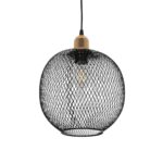 GLOBOSTAR® WIRE LE-201-0019 Μοντέρνο Κρεμαστό Φωτιστικό Οροφής με Ντουί 1 x E27 AC 220-240V IP20 - Μαύρο & Χρυσό - Μ25 x Π25 x Υ32cm