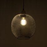 GLOBOSTAR® WIRE LE-201-0019 Μοντέρνο Κρεμαστό Φωτιστικό Οροφής με Ντουί 1 x E27 AC 220-240V IP20 - Μαύρο & Χρυσό - Μ25 x Π25 x Υ32cm - Image 3