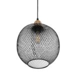 GLOBOSTAR® WIRE LE-201-0019 Μοντέρνο Κρεμαστό Φωτιστικό Οροφής με Ντουί 1 x E27 AC 220-240V IP20 - Μαύρο & Χρυσό - Μ25 x Π25 x Υ32cm - Image 6