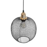 GLOBOSTAR® WIRE LE-201-0019 Μοντέρνο Κρεμαστό Φωτιστικό Οροφής με Ντουί 1 x E27 AC 220-240V IP20 - Μαύρο & Χρυσό - Μ25 x Π25 x Υ32cm - Image 7
