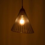 GLOBOSTAR® ARCWIRE LE-203-0015 Μοντέρνο Κρεμαστό Φωτιστικό Οροφής με Ντουί 1 x E27 AC 220-240V IP20 - Μαύρο - Μ25 x Π25 x Υ30cm - Image 3
