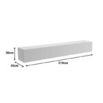 Έπιπλο τηλεόρασης επιτοίχιο με Led Rival pakoworld λευκό 210x35x30εκ - Image 6