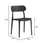 Καρέκλα Amvroan στοιβαζόμενη pakoworld με UV protection ανθρακί pp 51x49x79.5εκ - Image 5